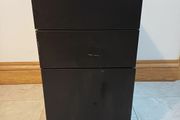 Black Slimline Three Drawer Steel Pedestals