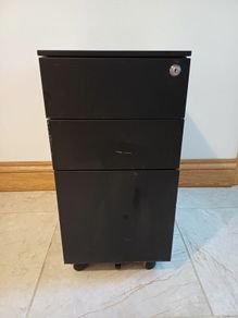 Black Slimline Three Drawer Steel Pedestals