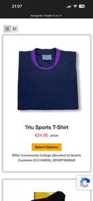 Eriu Community College D15 PE T-shirt Size 30-31