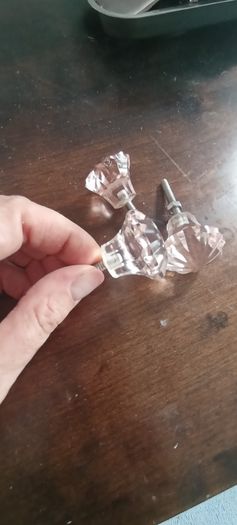 3 pink crystal drawer pulls