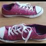 Converse Chuck Taylor All Star Low Violet Pink Glitter Sneakers - Junior US 5.5 / UK 5 / EUR 38 Image 2