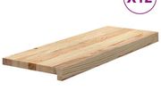 Stair Treads 12 pcs Untreated 70x25x2 cm