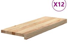 Stair Treads 12 pcs Untreated 70x25x2 cm