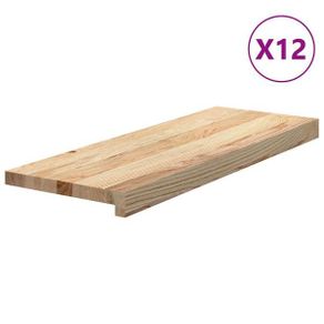 Stair Treads 12 pcs Untreated 70x25x2 cm