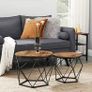 Coffee Tables, Set of 2 Side Tables, Robust Steel Frame, for Living Room, Bedroom, Rustic Brown and Black (FREE POSTAGE) Image 3