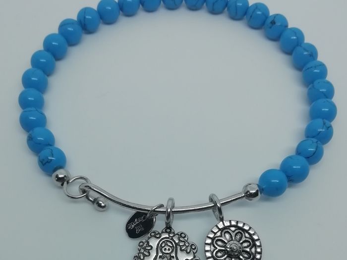 Chrysalis Turquoise Beaded Mother Doll Rhodium Plated Bangle New Without Tags CAN POST