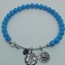 Chrysalis Turquoise Beaded Mother Doll Rhodium Plated Bangle New Without Tags CAN POST Image 3