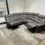 Grey suede corner recliner sofa couch Image 2