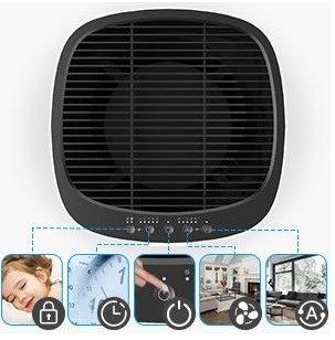 Proscenic A9 Air Purifier, for Home 90SqM with H13 True HEPA Filter, CADR 460m/h, Timer, Auto Mode, Sleep Mode, PM2.5 Display, Filter Change Reminder, Air Filter for Allergies, Dust and Pollen