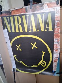 Nirvana Poster. Modern Day Re-Print Of Iconic Nirvana Smiley Face / Happy Face Image. Collect In Dublin Or Receive Via Post.
