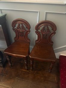 Pair of Victorian Hall chairs