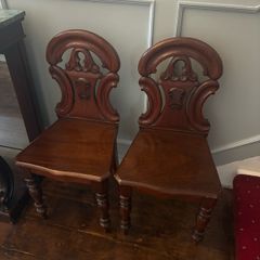 Pair of Victorian Hall chairs