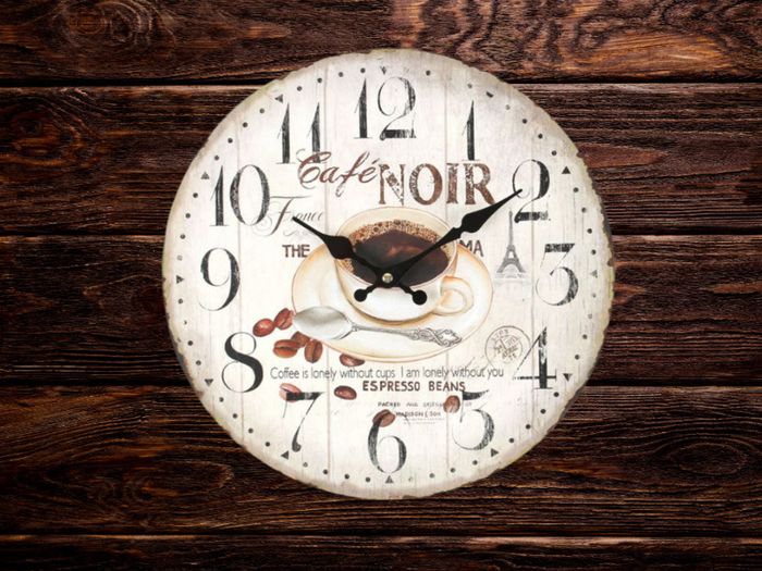 Cafe Noir Shabby Chic Coffee Cup Clock