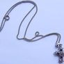 Vintage Silver Plated Cross With Multi-Color Stones Necklace length 20" Image 8