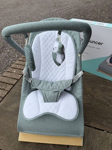 Nested Gravity Wooden Baby Bouncer Sage Green