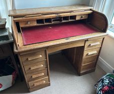 Vintage oak roll top desk