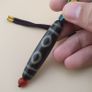 Vintage 2 Eyes Himalayan Tibetan Unique Pattern Agate Dzi Bead Image 9