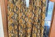 River Island mustard animal skin pattern dress above the knee size UK10 EU38 Postage included