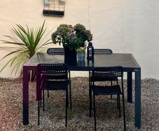 Outdoor dining table and chairs