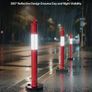 6 Pack Traffic Delineator Posts 1140 mm Traffic Safety Cones with Weighted Base and Reflective Strips, Heavy Duty Delineator Posts for Construction Site, Parking Lot Image 2