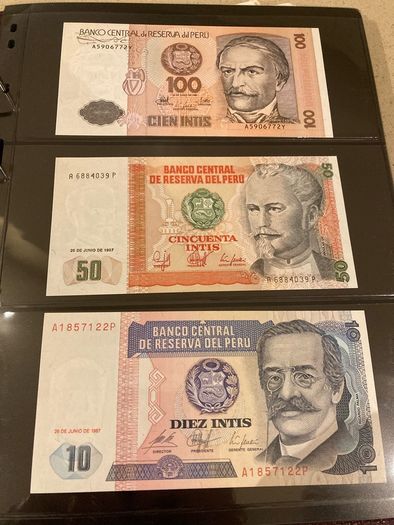 Peru banknotes uncirculated year 1987
