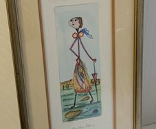 Golfa Stix hand coloured print by G. Slinas