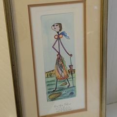Golfa Stix hand coloured print by G. Slinas