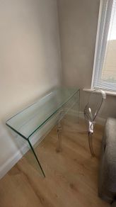 Glass console table