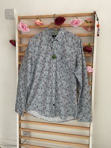 shirt  bnwt size medium white patterned lerros shirt rrp 60 euro