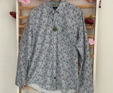 shirt  bnwt size medium white patterned lerros shirt rrp 60 euro