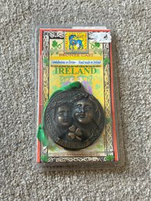 cold-cast bronze hanging medallion or ornament titled "Mother", handmade in Ireland