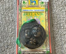 cold-cast bronze hanging medallion or ornament titled "Mother", handmade in Ireland