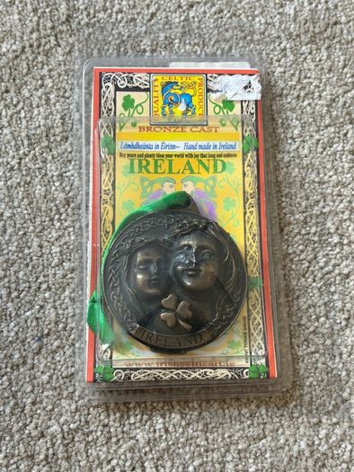 cold-cast bronze hanging medallion or ornament titled "Mother", handmade in Ireland