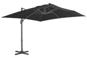 Cantilever Umbrella with Aluminium Pole 3x3 m Black