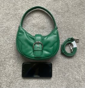 Mango brand new vibrant green half moon bag