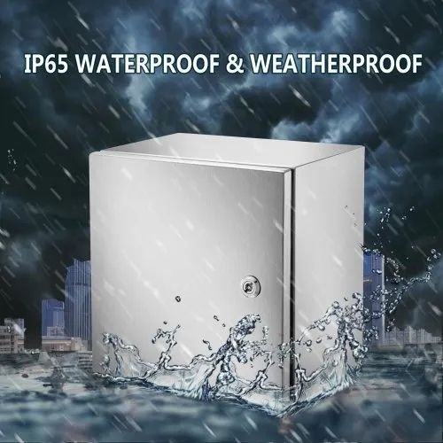 NEMA Stainless Steel Enclosure, 300 x 300 x 200 mm NEMA 4X Steel Electrical Box, IP66 Waterproof & Dustproof