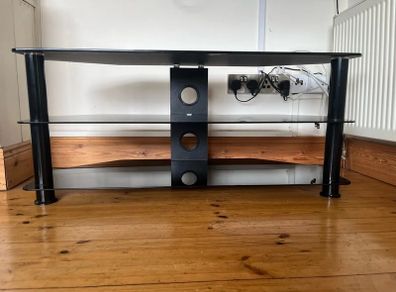 Black glass TV stand