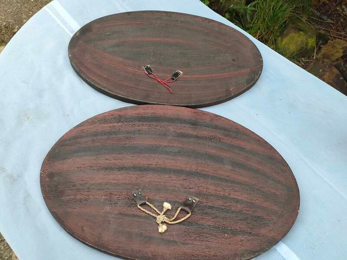 2 X Vintage Indian Rosewood Marquetry panels