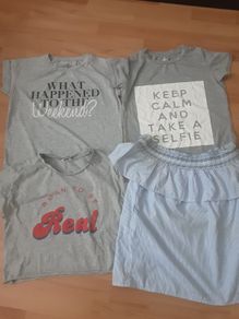 Summer Tee Shirts/Four Tee Shirt Tops .. all 4 for 12euro .. Size: 10 UK
