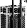 Professional Makeup Case, Cosmetic Case, Mobile, 4 Wheels, 4 Tray, Telescopic Handle, Travel, Travel, Black Image 3