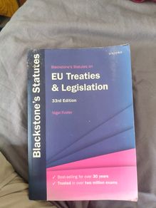 Blackstone's Statutes EU Treaties and Legislation 33rd Edition