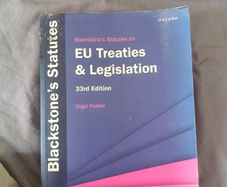 Blackstone's Statutes EU Treaties and Legislation 33rd Edition