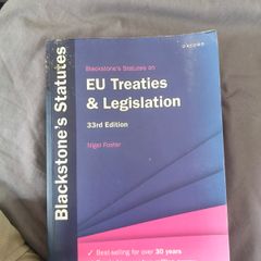 Blackstone's Statutes EU Treaties and Legislation 33rd Edition