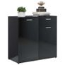 Sideboard High Gloss Black 160x36x75 cm Chipboard Image 4