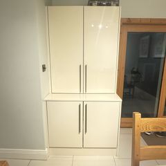 Freestanding High-Gloss Utility or Larder Press and Tumble Dryer Storage