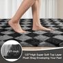 Area Rug Living Room Bedroom 120x160cm, Large Fluffy Carpet Soft Shaggy Checkered Rugs, Washable Area Rug Anti Slip, Thick Carpets for Kids Room Nursery, Dorm Home Decor, Black and Grey Image 2