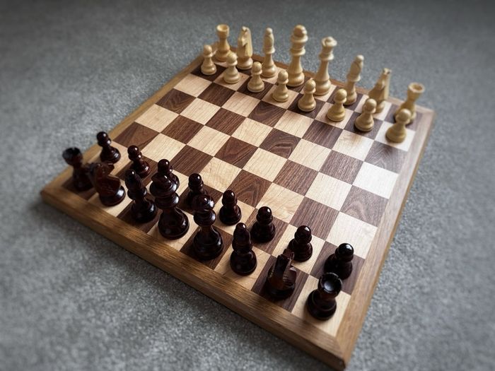 Handmade Chessboard - Walnut, Maple and Oak with Large Chess Pieces