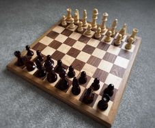 Handmade Chessboard - Walnut, Maple and Oak with Large Chess Pieces