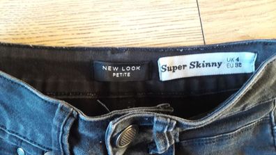 Black new look petite skinny jeans size uk4