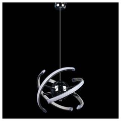 Modern Living Room LED Pendant Lights,Creative Adjustable Kitchen Light Fixture,26W Globe Chrome Ceiling Chandelier for Dining Room,Bedroom